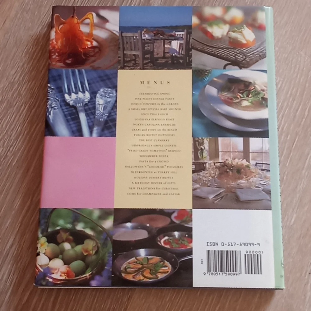 Vintage 90's Martha Stewart's Menus for Entertaining Cookbook Hard Cover